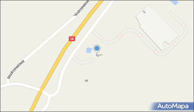 Wójtowo, Modrzewiowa, 70, mapa Wójtowo