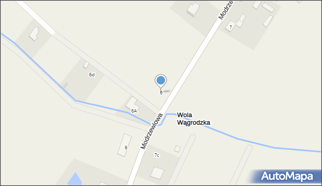 Wola Wągrodzka, Modrzewiowa, 6, mapa Wola Wągrodzka