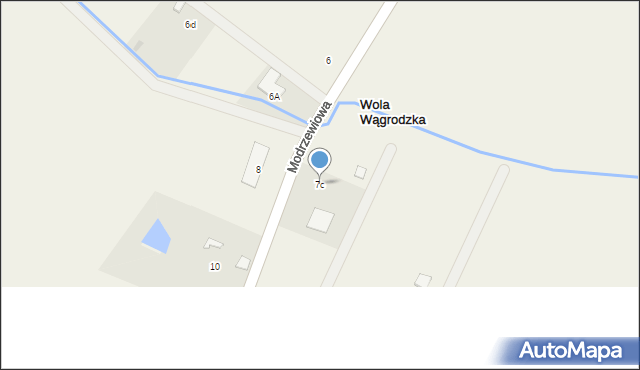 Wola Wągrodzka, Modrzewiowa, 7c, mapa Wola Wągrodzka