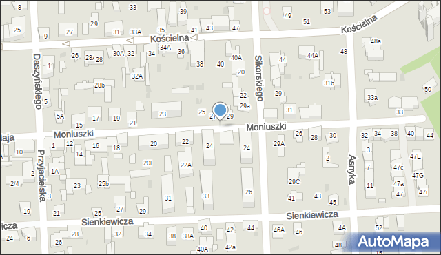 Wołomin, Moniuszki Stanisława, 24a, mapa Wołomin