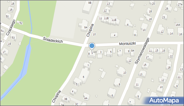 Wrocław, Moniuszki Stanisława, 1, mapa Wrocławia
