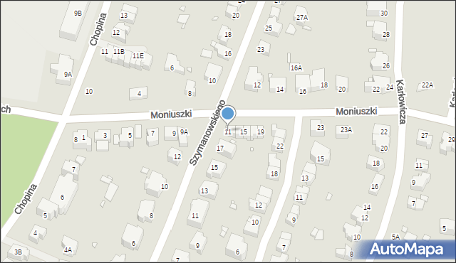 Wrocław, Moniuszki Stanisława, 11, mapa Wrocławia