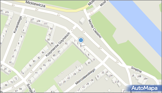 Wrocław, Monte Cassino, 5, mapa Wrocławia