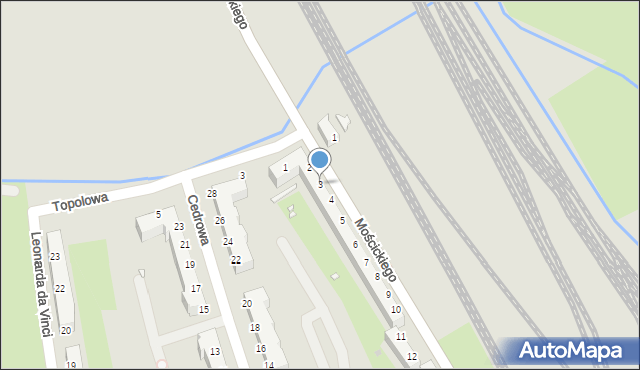 Wrocław, Mościckiego Ignacego, 3, mapa Wrocławia