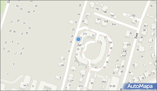 Wrocław, Motylkowa, 23A, mapa Wrocławia