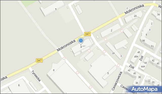 Wrocław, Mokronoska, 4, mapa Wrocławia