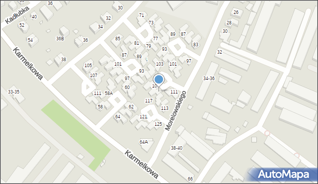 Wrocław, Morelowskiego Mariana, 109, mapa Wrocławia