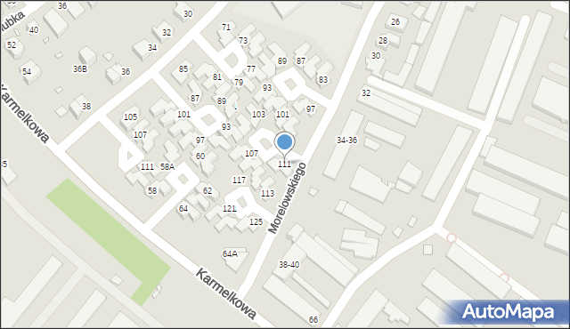 Wrocław, Morelowskiego Mariana, 111, mapa Wrocławia