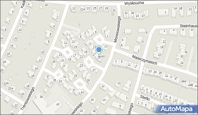 Wrocław, Morelowskiego Mariana, 15, mapa Wrocławia