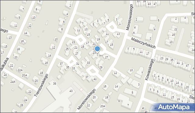 Wrocław, Morelowskiego Mariana, 25, mapa Wrocławia