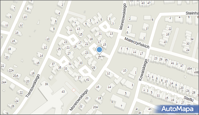 Wrocław, Morelowskiego Mariana, 27, mapa Wrocławia