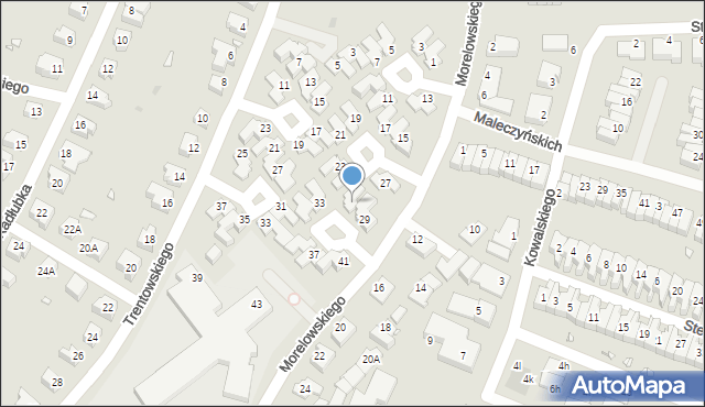 Wrocław, Morelowskiego Mariana, 31, mapa Wrocławia