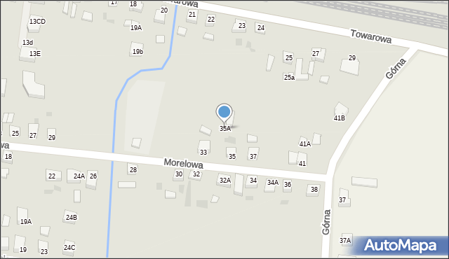 Wronki, Morelowa, 35A, mapa Wronki