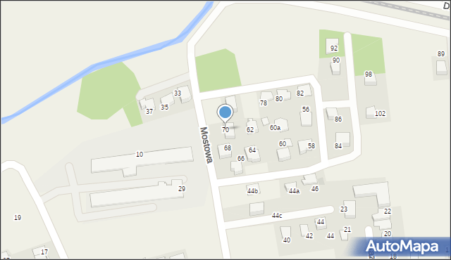 Zabierzów, Mostowa, 70, mapa Zabierzów