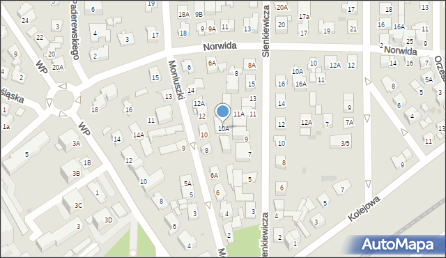 Ząbki, Moniuszki Stanisława, 10A, mapa Ząbki