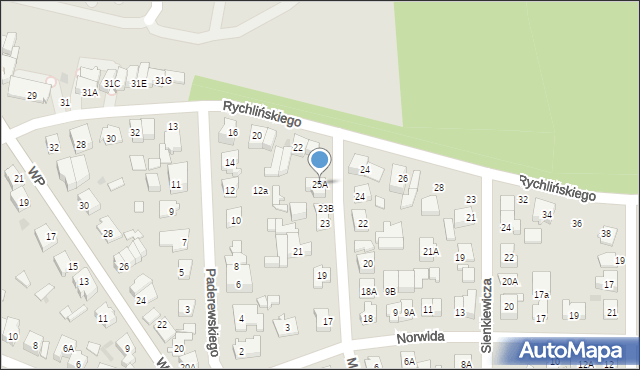 Ząbki, Moniuszki Stanisława, 25A, mapa Ząbki