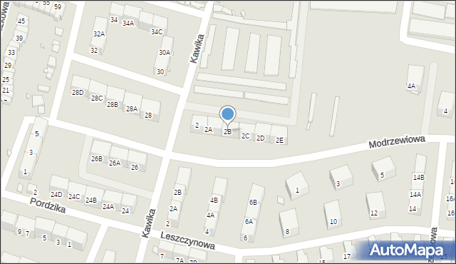 Zabrze, Modrzewiowa, 2B, mapa Zabrza