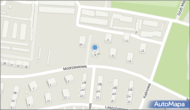 Zabrze, Modrzewiowa, 4, mapa Zabrza