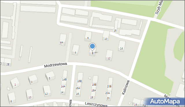 Zabrze, Modrzewiowa, 8, mapa Zabrza