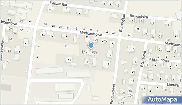 Zaścianki, Modrzewiowa, 35/3, mapa Zaścianki