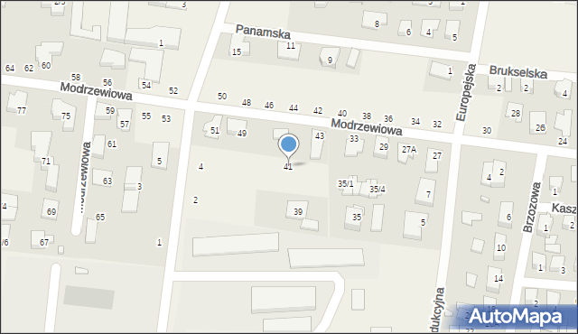 Zaścianki, Modrzewiowa, 41, mapa Zaścianki