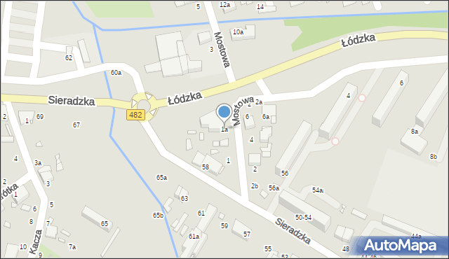 Zduńska Wola, Mostowa, 1a, mapa Zduńska Wola