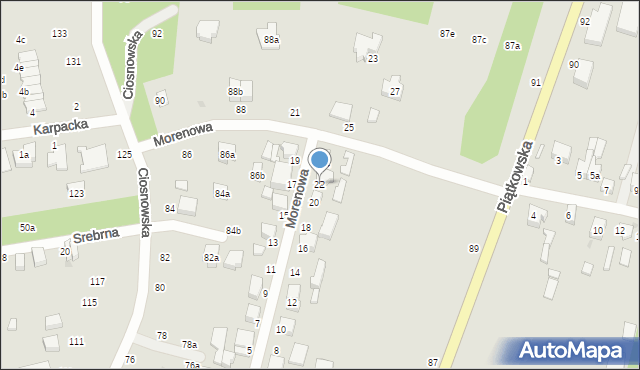 Zgierz, Morenowa, 22, mapa Zgierz