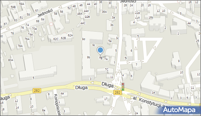 Zielona Góra, Moniuszki Stanisława, 7B, mapa Zielona Góra