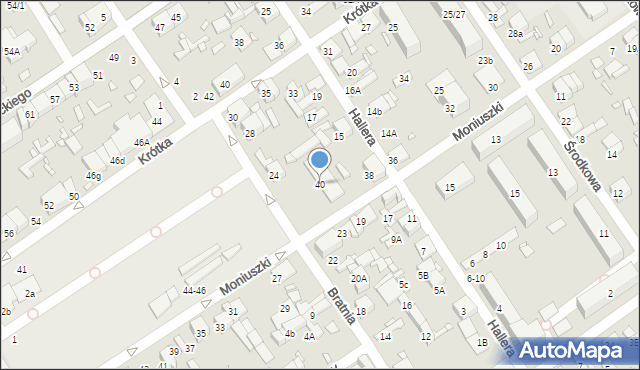 Żyrardów, Moniuszki Stanisława, 40, mapa Żyrardów