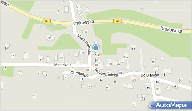 Żywiec, Moszczanicka, 104a, mapa Żywiec