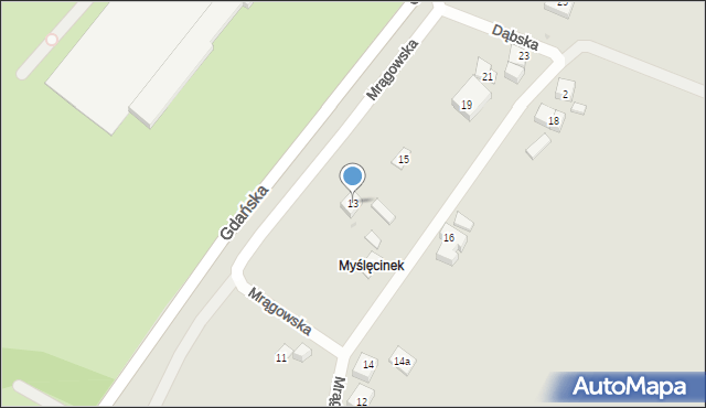 Bydgoszcz, Mrągowska, 13, mapa Bydgoszczy