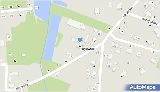 Łódź, Mrówcza, 12, mapa Łodzi