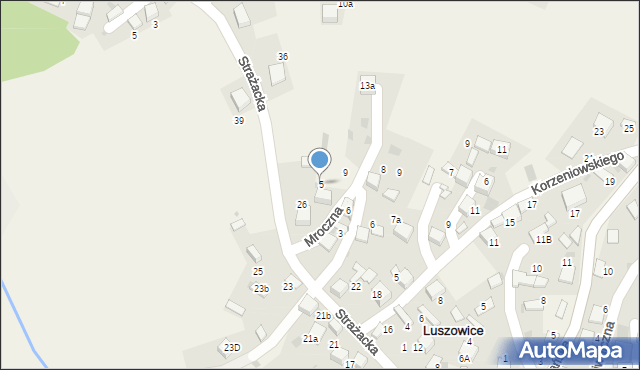 Luszowice, Mroczna, 5, mapa Luszowice