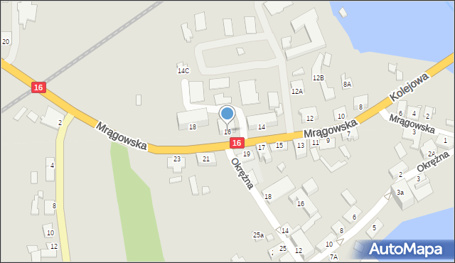 Mikołajki, Mrągowska, 16, mapa Mikołajki