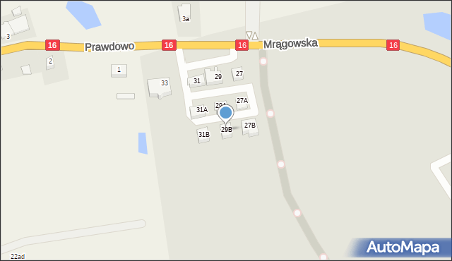 Mikołajki, Mrągowska, 29B, mapa Mikołajki