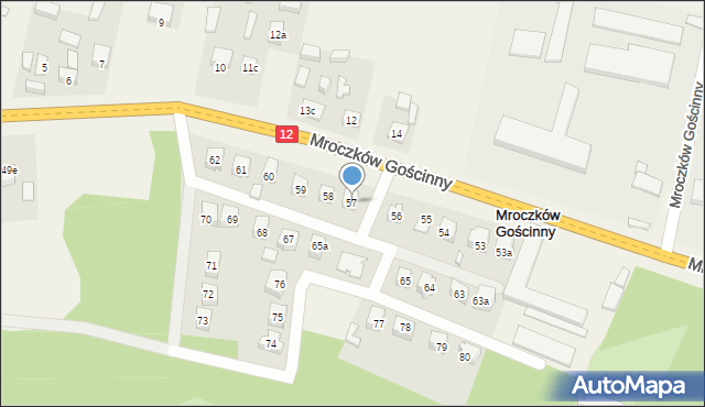 Mroczków Gościnny, Mroczków Gościnny, 57, mapa Mroczków Gościnny