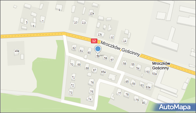 Mroczków Gościnny, Mroczków Gościnny, 59, mapa Mroczków Gościnny