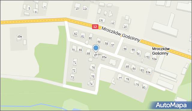 Mroczków Gościnny, Mroczków Gościnny, 67, mapa Mroczków Gościnny