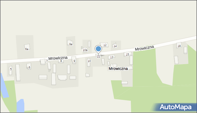 Mrowiczna, Mrowiczna, 11, mapa Mrowiczna