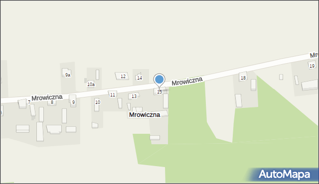 Mrowiczna, Mrowiczna, 15, mapa Mrowiczna