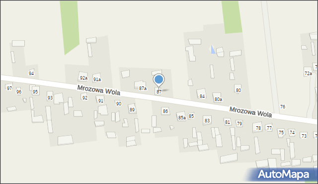 Mrozowa Wola, Mrozowa Wola, 87, mapa Mrozowa Wola