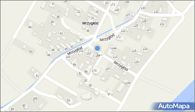 Mrzygłód, Mrzygłód, 105, mapa Mrzygłód