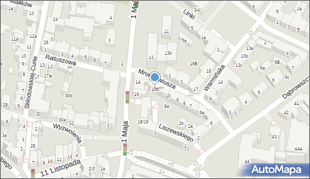 Olsztyn, Mrongowiusza Krzysztofa Celestyna, 10b, mapa Olsztyna