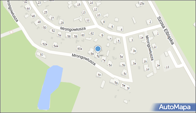 Ostróda, Mrongowiusza Celestyna, 7b, mapa Ostróda