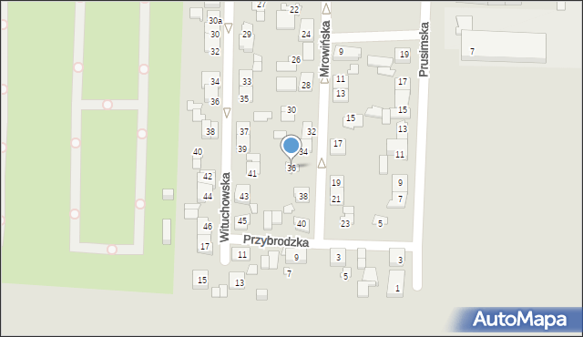 Poznań, Mrowińska, 36, mapa Poznania