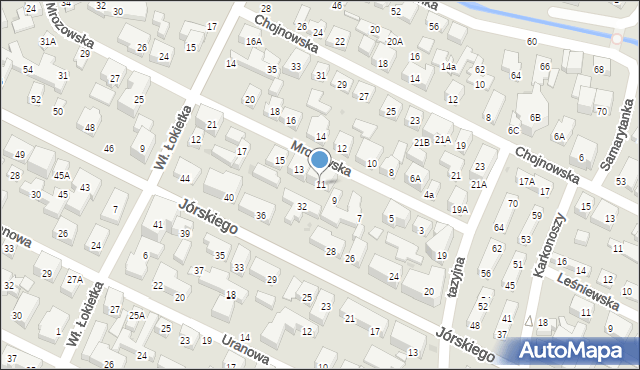 Warszawa, Mrozowska, 11, mapa Warszawy