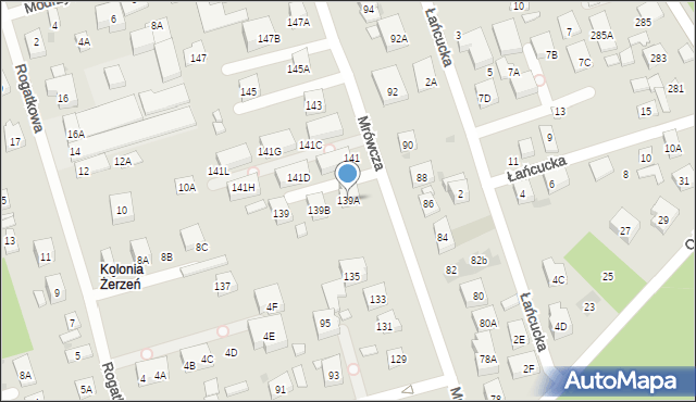 Warszawa, Mrówcza, 139A, mapa Warszawy