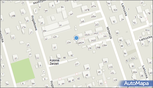 Warszawa, Mrówcza, 141J, mapa Warszawy