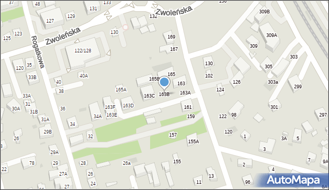 Warszawa, Mrówcza, 163B, mapa Warszawy