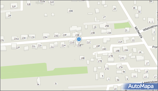 Warszawa, Mrówcza, 21E, mapa Warszawy